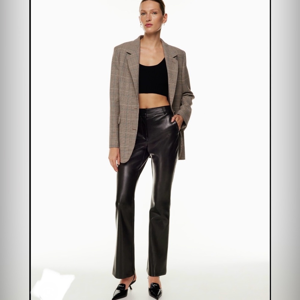 Aritzia Babaton Program Pant in Black Leather Size 2